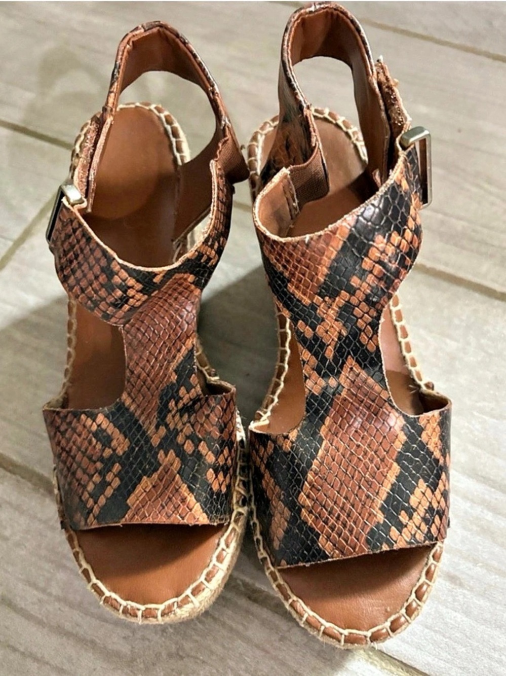 Franco Sarto Fall Pellia Espadrille Wedge Sandal Brown & Black